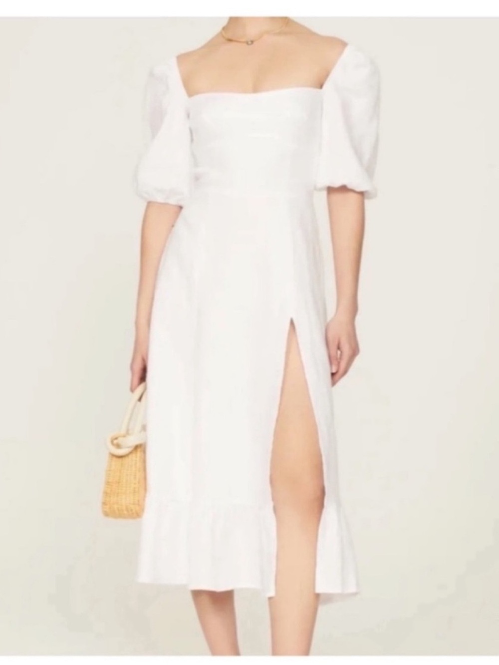 Reformation Belgium Linen Midi
Dress - White Sz 10